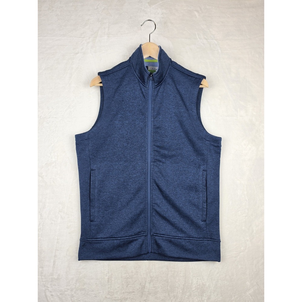 Tailorbyrd Performance Vest Mens Medium Heathered Blue Full Zip Golf Layer
